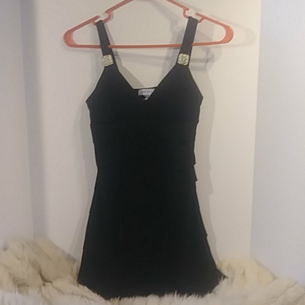 Black Ruffle Mini Dress